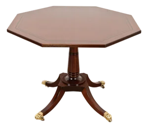 Baker Furniture Georgian Banded Mahogany Pedestal Breakfast Table or Game Table, Newly Refinished