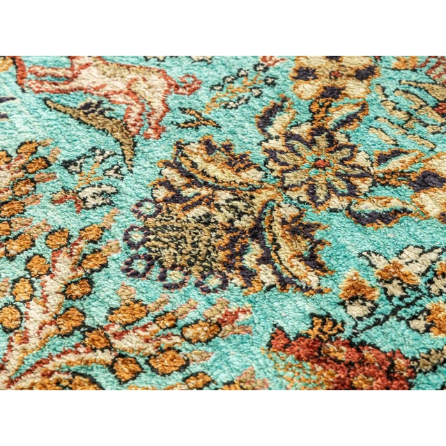 Gold Vintage Ghom Rug For Sale - Image 8 of 13