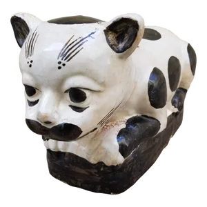 Antique Early 19th Century Chinese Cizhou Stoneware Ceramic Cat