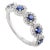 5 Round Cut Blue Sapphire Halo Diamond Ring Size 7 For Sale
