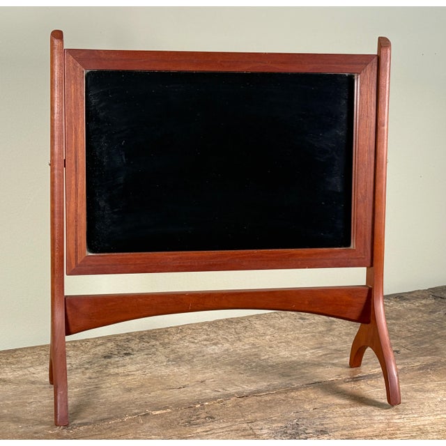 Mid-Century Modern Mid Century Scandinavian Modern Teak Vanity Mirror With Sculptural Stand For Sale - Image 3 of 12