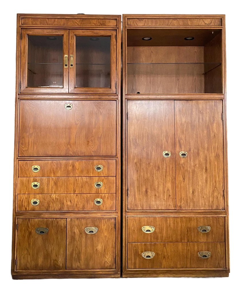 Pair of Drexel 'Passage' Campaign Cabinets – Mid Century Modular