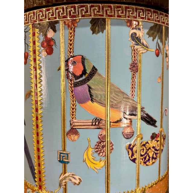 Hollywood Regency American Studio Handcrafted Decoupage Bird-Cage Box, 2006 For Sale - Image 3 of 9