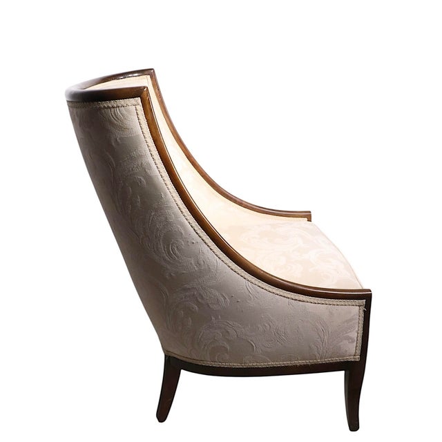 Mid 20th Century Pr. High Style High Back Gondola Scoop Chairs For Sale - Image 9 of 14