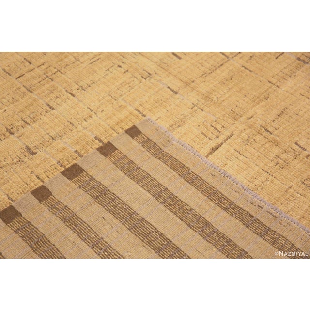 Textile Nazmiyal Collection Warm Yellow Gold Color Abstract Tribal Geometric Design Modern Area Rug For Sale - Image 7 of 7