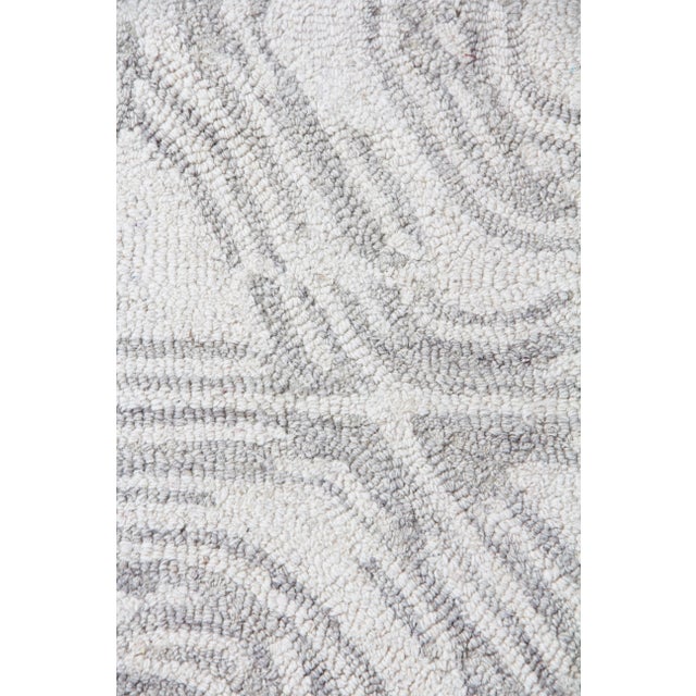 Contemporary Exquisite Rugs Melbourne Hand Loom Wool & Cotton Silver - 10'x14' For Sale - Image 3 of 9
