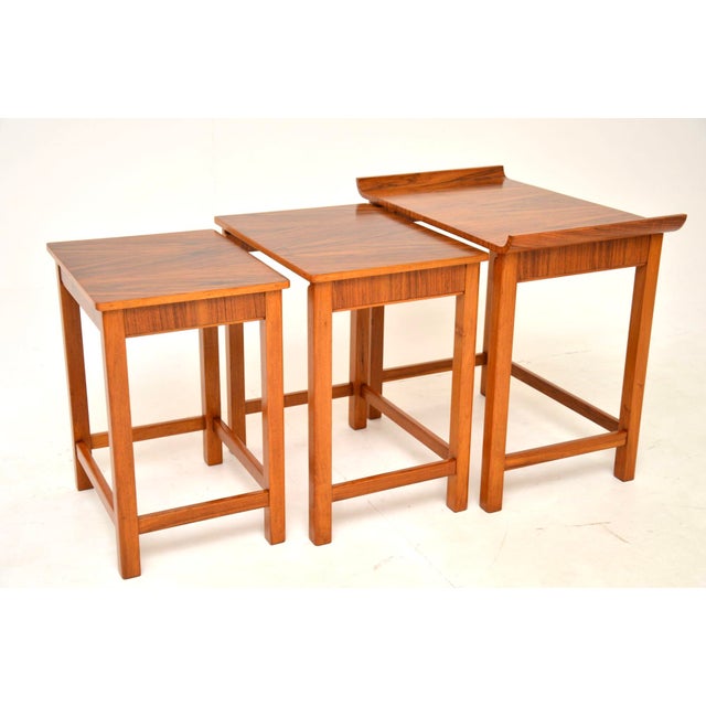 Art Deco Walnut Nesting Tables, 1930s, Set of 3 For Sale - Image 6 of 11