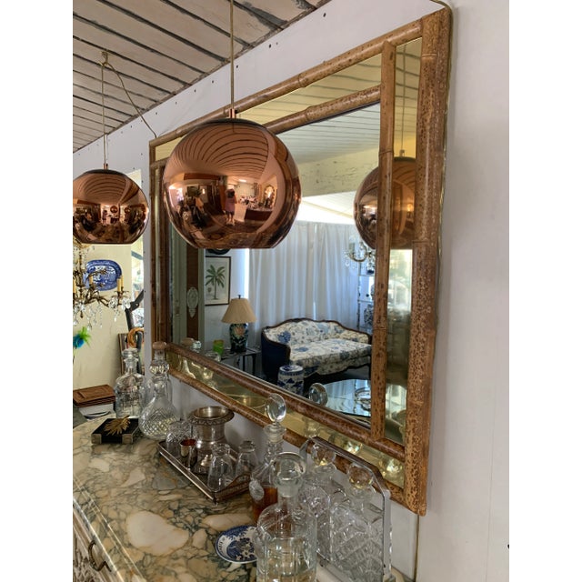 McGuire McGuire Gold & Bamboo Mirror For Sale - Image 4 of 12