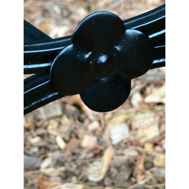 Metal Vintage Salterini Style Curved Wrought Iron Garden Bench, Restored For Sale - Image 7 of 10
