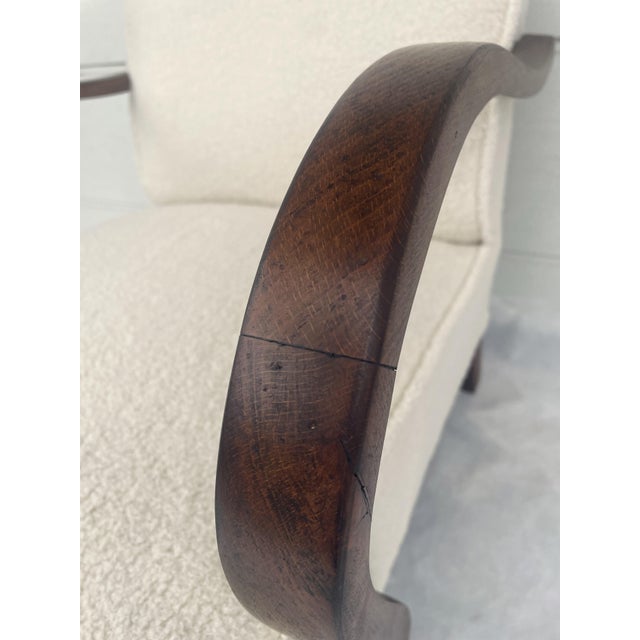 Art Deco Armchair in Lamb's Bouclé by J. Halabala, 1920s For Sale - Image 10 of 18