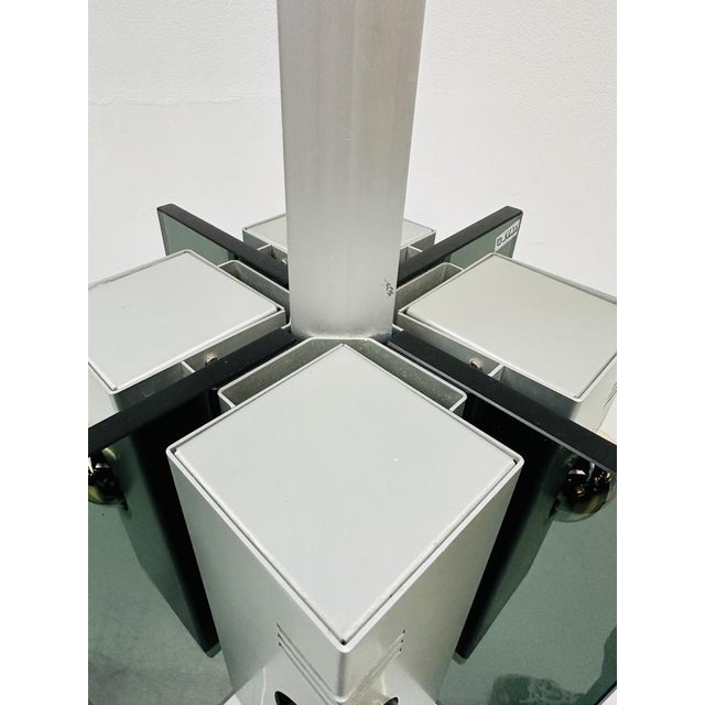 1970s Vintage Italian Pendant Lamp in Aluminium and Smoked Glass, 1970s For Sale - Image 5 of 15