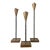 Vintage American Studio Sculptural Brutalist Steel and Bronze Candlesticks For Sale