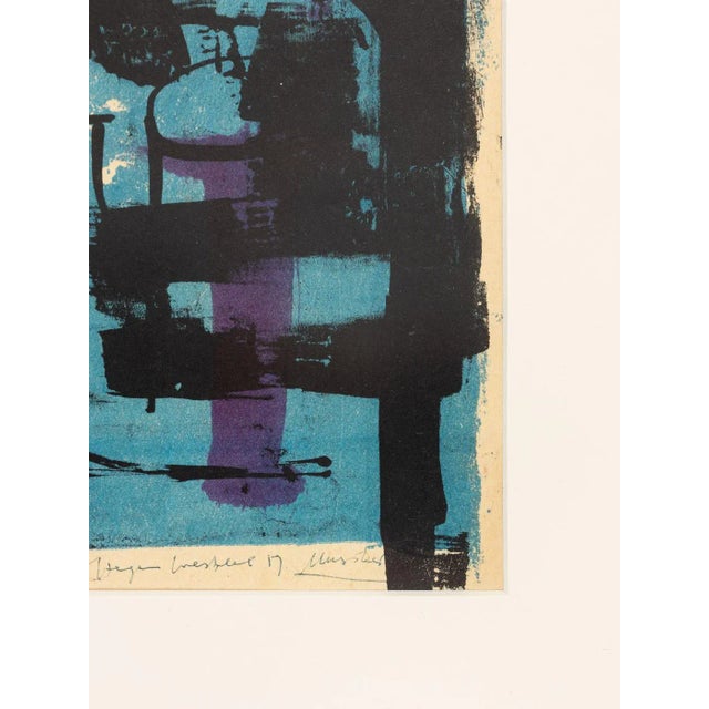 Blue Double Bass, Color Lithograph, Framed For Sale - Image 8 of 12