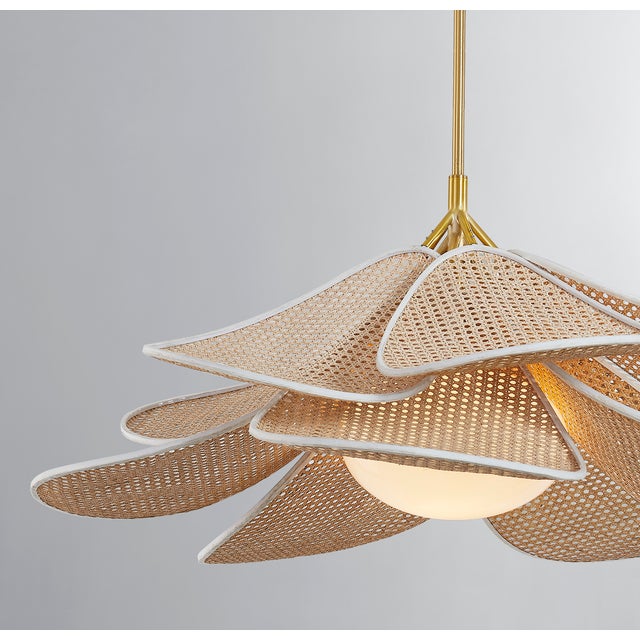 Coastal Hudson Valley Lighting Florina 44 in. 1 Light Pendant in Aged Brass Finish For Sale - Image 3 of 5