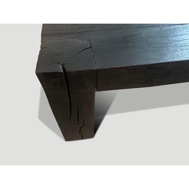 Wood Andrianna Shamaris Impressive Minimalist Charred Coffee Table For Sale - Image 7 of 18