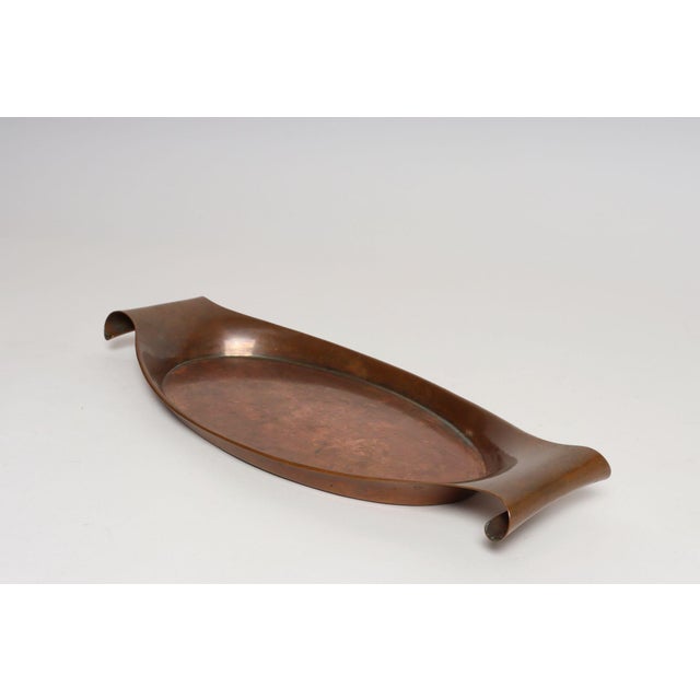 Arts & Crafts Sculptural Arts and Crafts Copper Gondola Oval Tray Attributed to w.a.s. Benson For Sale - Image 3 of 15