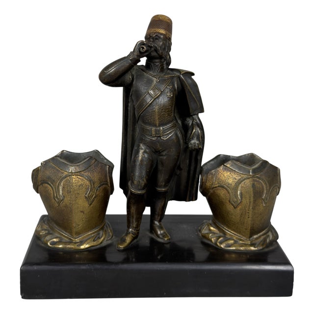 Vintage Zouave Military Sculpture in Marble, 1920s For Sale