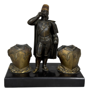 Vintage Zouave Military Sculpture in Marble, 1920s