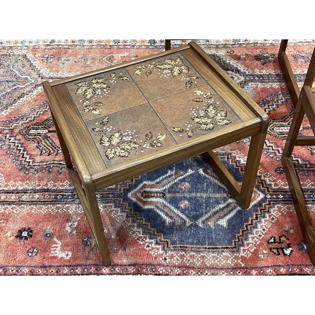 Brown Vintage Teak Nesting Tables, 1970s, Set of 3 For Sale - Image 8 of 12