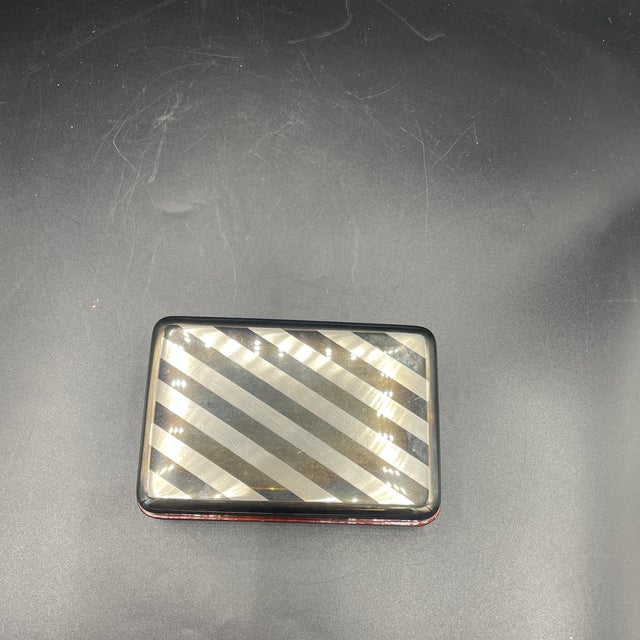 Modern Giulio Benvenuti Vintage Italian Silver Plate Wood Lined Box For Sale - Image 3 of 12