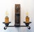 Wood French Double Sconces in Pine and Wrought Iron, 1960, Set of 2 For Sale - Image 7 of 13