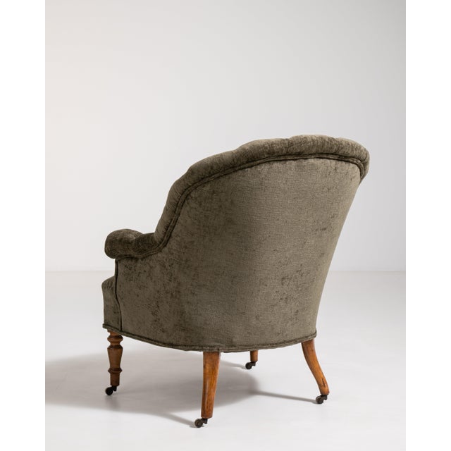 Wood Napoleon III Upholstered Armchair, Second Empire Style, France, Circa 1880 For Sale - Image 7 of 14