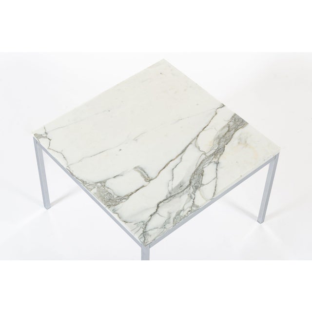 Florence Knoll Mid Century Square White Marble Side or Coffee Table by Florence Knoll For Sale - Image 4 of 10