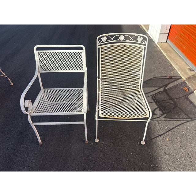 White Beautiful Vintage Patio Set Large Table and 4 Chairs *** For Sale - Image 8 of 8
