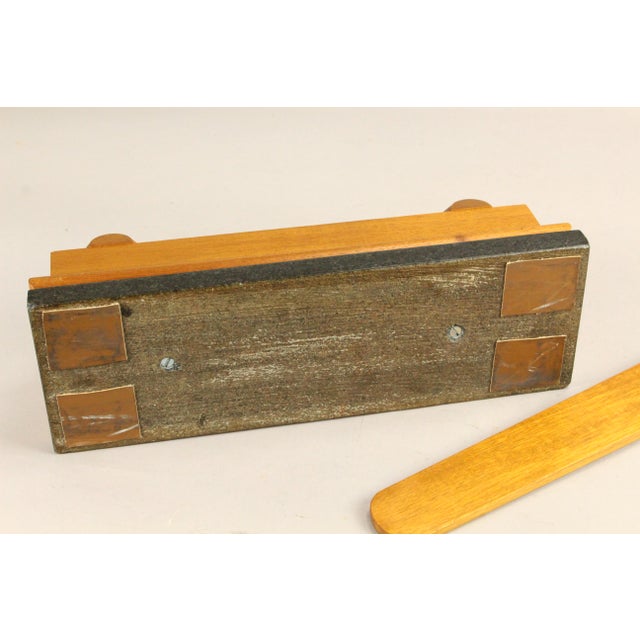Fine Walnut Wood & Green Granite Custom Handcrafted Display Easel Picture Stand For Sale - Image 15 of 15