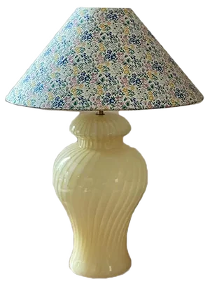 Large Murano Glass Yellow Swirl Table Lamp, 1960s