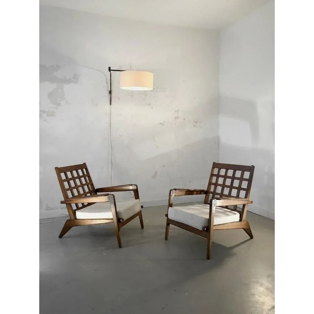 Large Modernist Armchairs in the style of Pierre Guariche and René Gabriel, France, 1950s, Set of 2 For Sale - Image 13 of 13