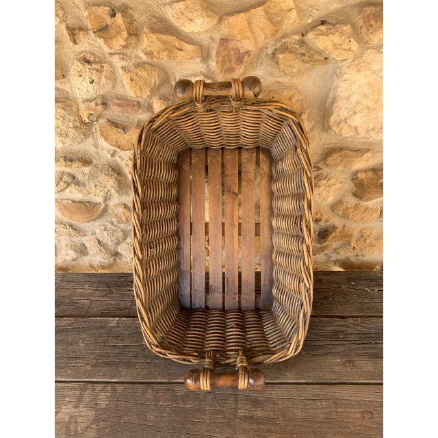 20th Century French Wicker and Chestnut Basket, 1920s For Sale - Image 16 of 18