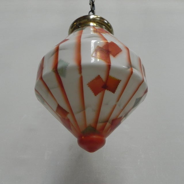 Art Deco Glass Pendant Lamp, 1930s For Sale - Image 13 of 15