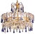Vintage Emperor Style Chandelier, Blu Murano Drops, 1960s For Sale
