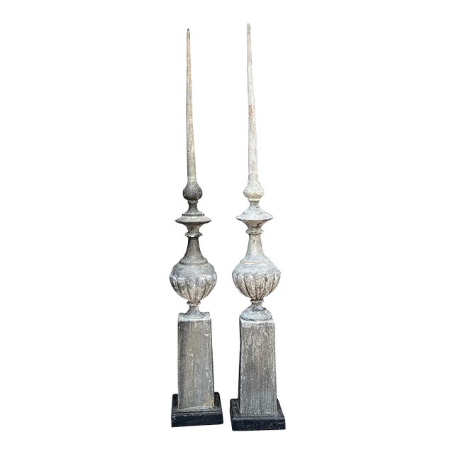 Mid 19th Century Tall Pair of French Napoleon III Zinc Roof Finials ...