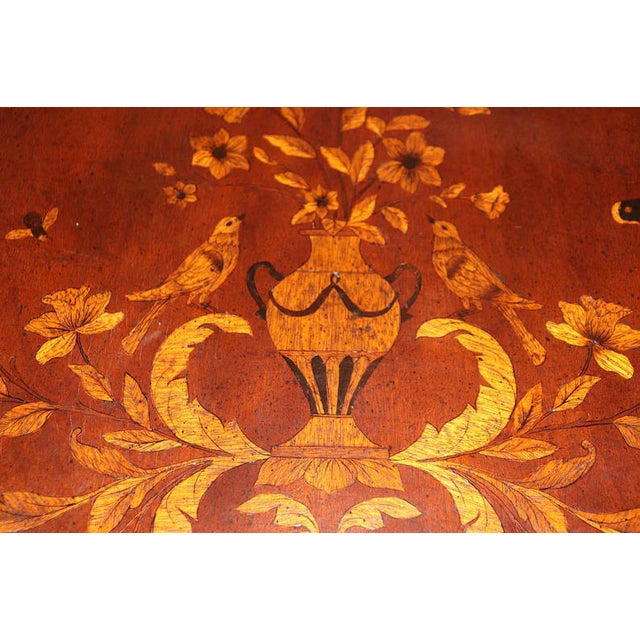 Brass 1980s Pair of John Richard "European Crossroads" Inlaid Console Tables – Edwardian Style Marquetry Demi-Lune Entryway Tables For Sale - Image 8 of 9