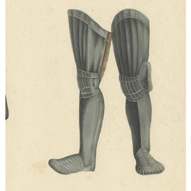 Medieval Plate Armor Components, 1842, Lithograph For Sale - Image 3 of 6