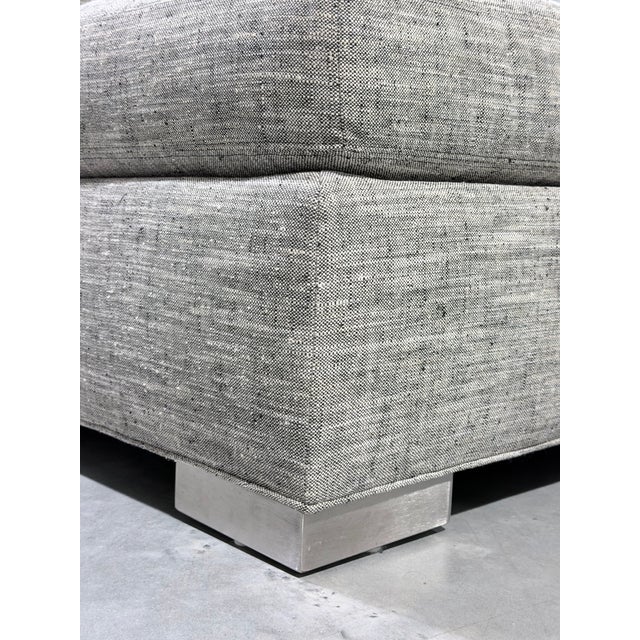 Ethan Allen Conway Greige Chaise Sectional Sofa For Sale - Image 9 of 10