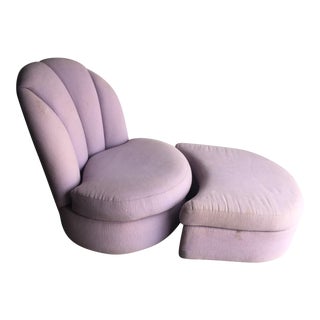 Milo Baughman for Thayer Coggin Slipper Chair and Ottoman For Sale