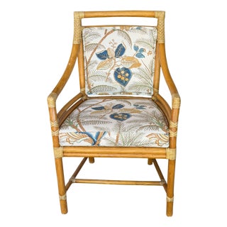 McGuire Furniture Co Bamboo Rattan Target Dining Arm Chair - 1 of 6 For Sale