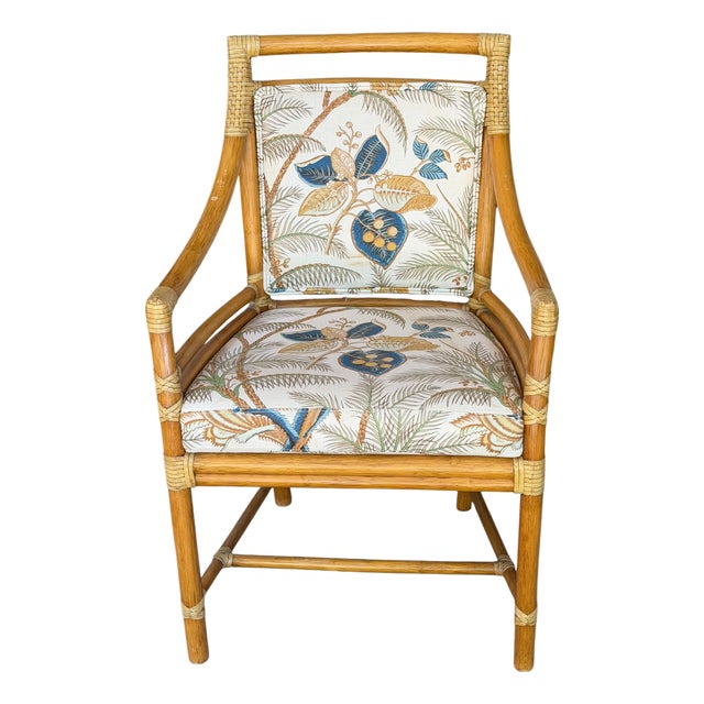 McGuire Furniture Co Bamboo Rattan Target Dining Arm Chair - 1 of 6 For Sale