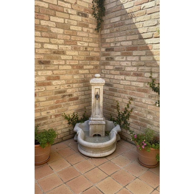 1990s Classical Italian-Style Cast Stone Pedestal Fountain For Sale In West Palm - Image 6 of 6