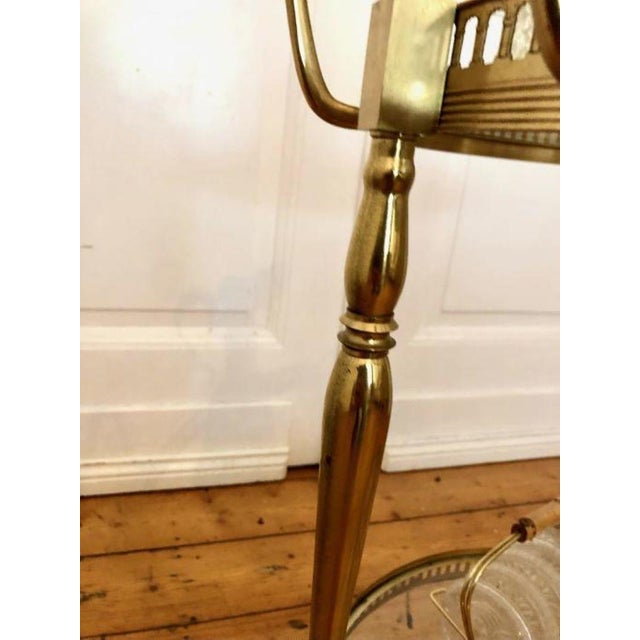 Gold Vintage Brass Serving Trolley, 1950s For Sale - Image 8 of 13