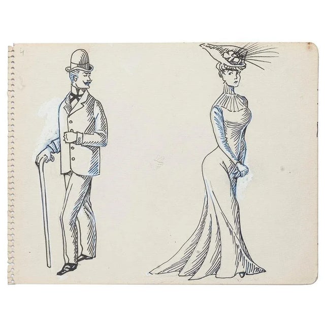 Unknown - Coquetterie Jalouserie - Original Pen Drawing - 19th Century For Sale - Image 3 of 3