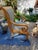 Neoclassical Scroll-Arm Accent Chair, Striped Upholstery, Wood Frame, For Sale - Image 3 of 4