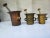 Pre-war, bronze, mortar, set of 3, dimensions: highest mortar height 15.5 cm, diameter - 16.5 cm, total height with hammer...