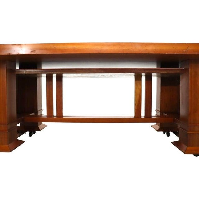 1980s Italian Atelier Int'l Frank Lloyd Wright “Allen” Cherry Conference Table Reprod. For Sale - Image 6 of 10
