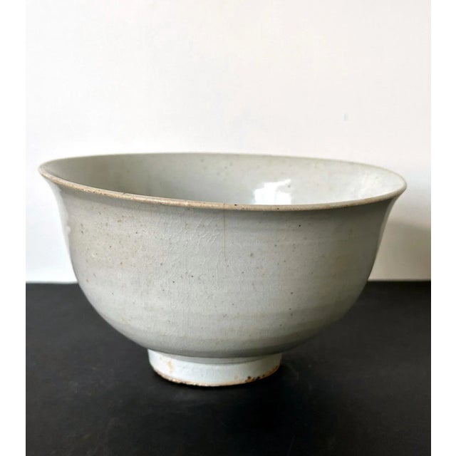 Antique Large Korean Ceramic White Bowl Joseon Dynasty For Sale In Atlanta - Image 6 of 12