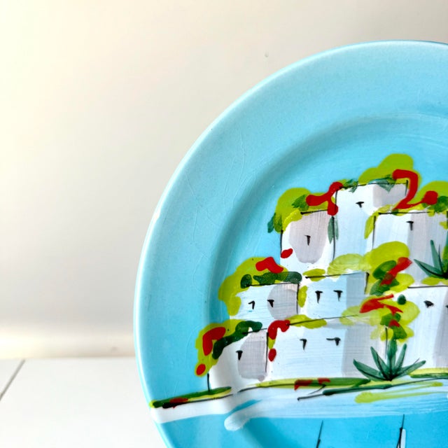 Ceramic Vietri Al Porto Blue Coastal Dinner Plate For Sale - Image 7 of 9