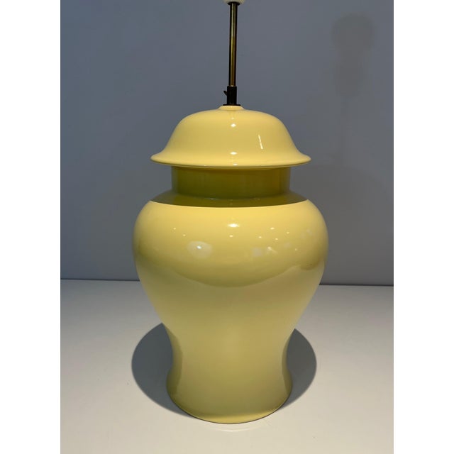 Yellow 1970 Yellow Ceramic Table Lamps. French Work - a Pair For Sale - Image 8 of 12